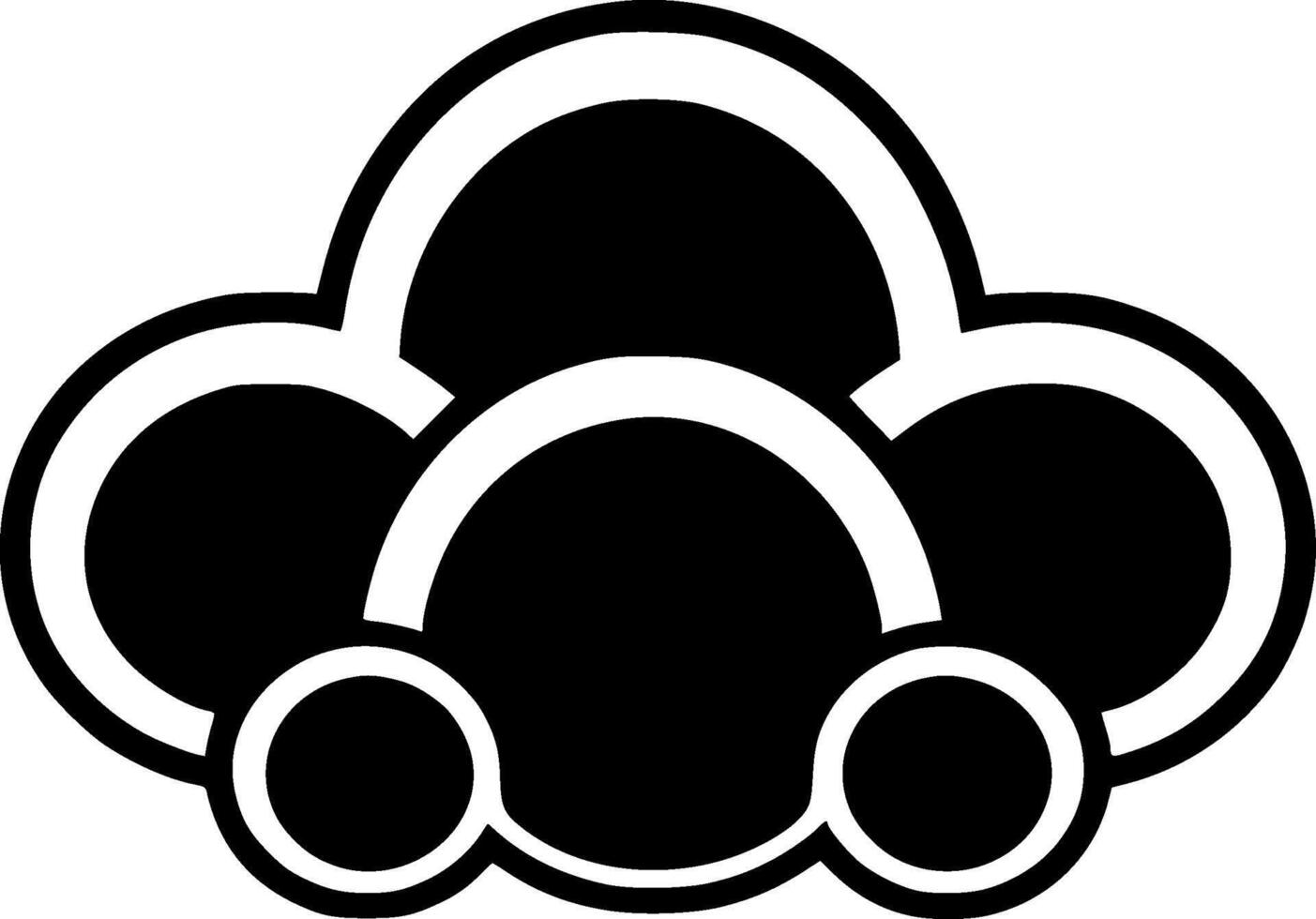 Cloud - Black and White Isolated Icon - illustration vector