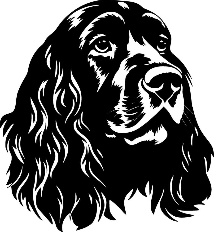 Cocker Spaniel - Black and White Isolated Icon - illustration vector