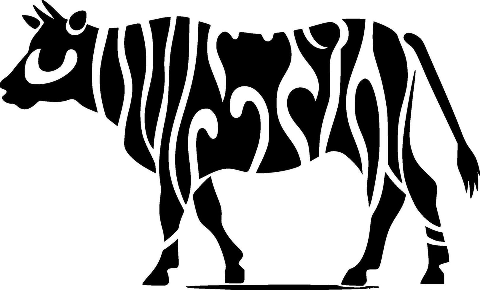 Cow, Minimalist and Simple Silhouette - illustration vector