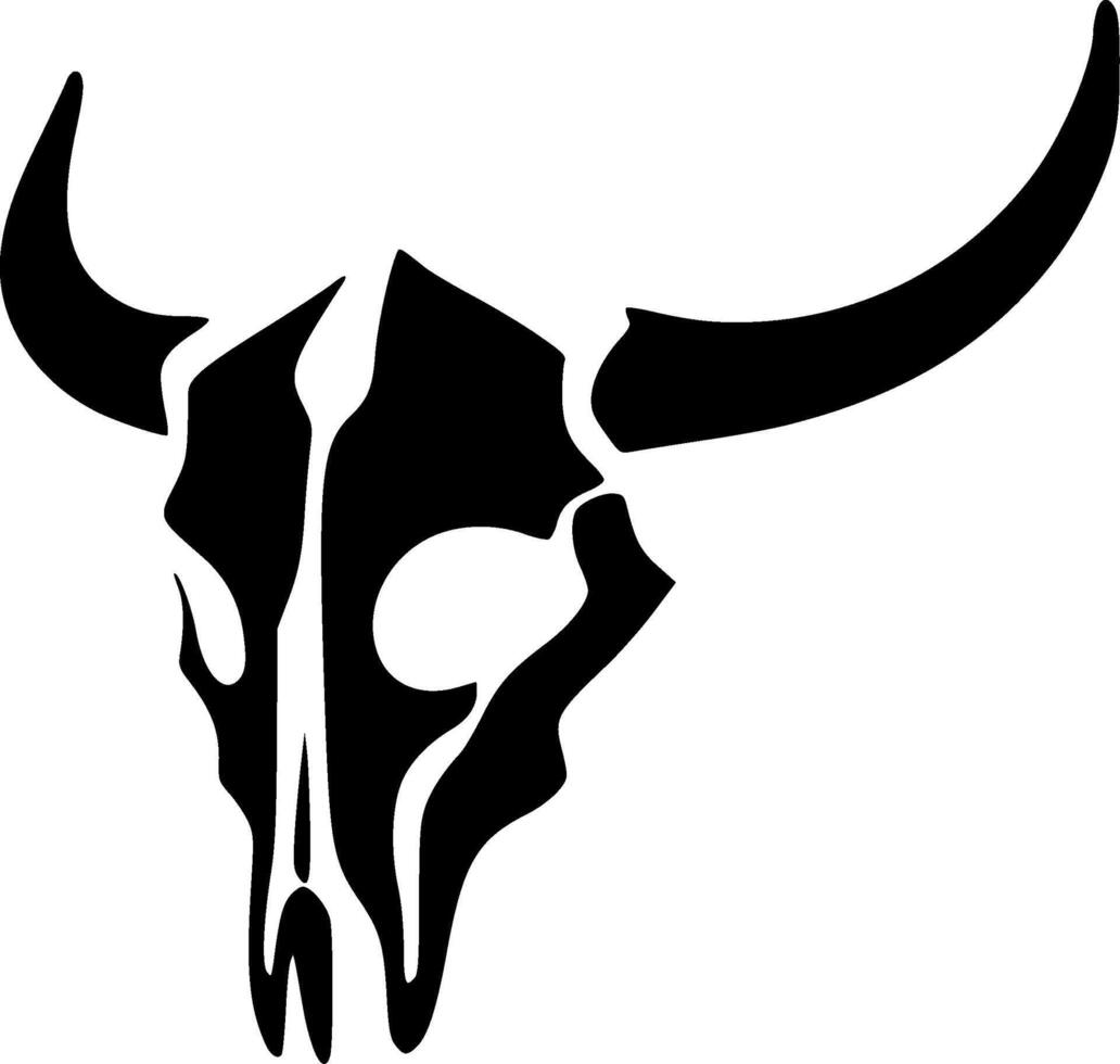 Cow Skull, Minimalist and Simple Silhouette - illustration vector