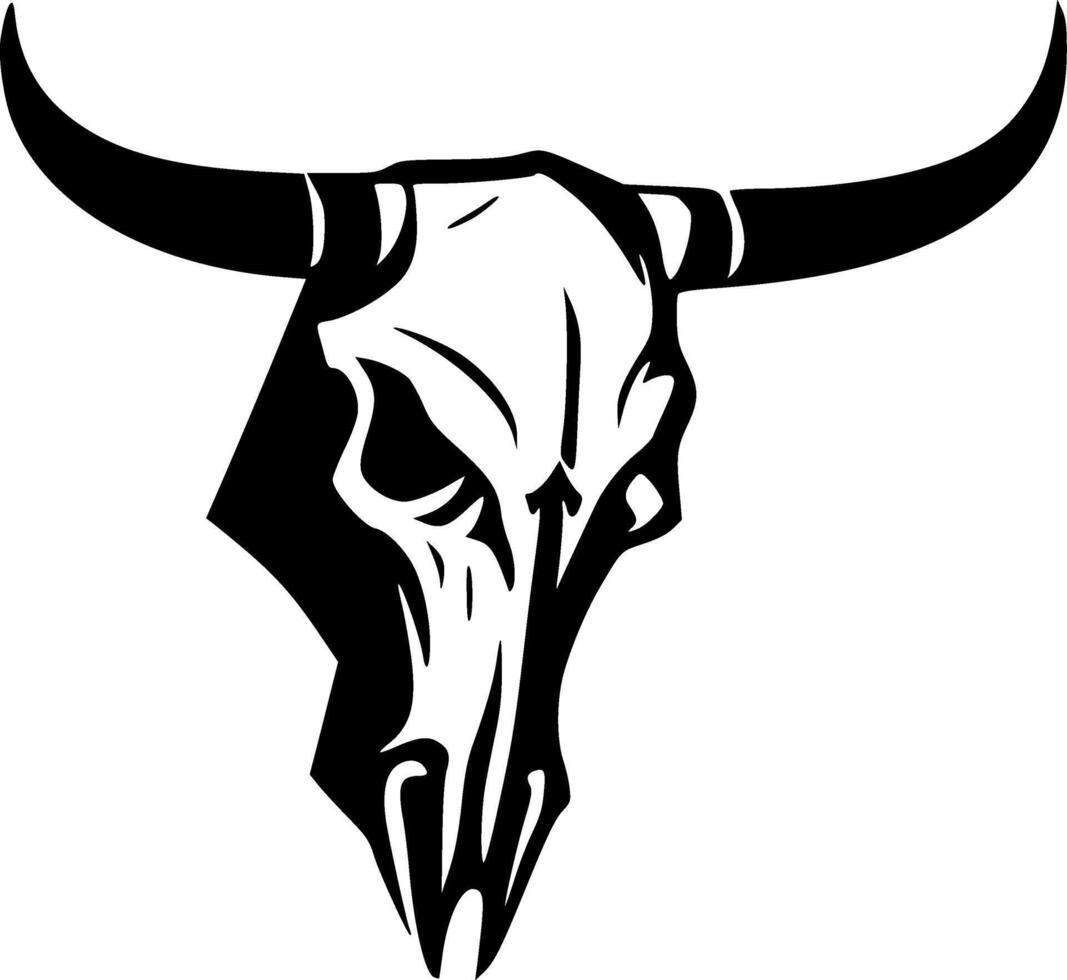 Cow Skull, Minimalist and Simple Silhouette - illustration vector