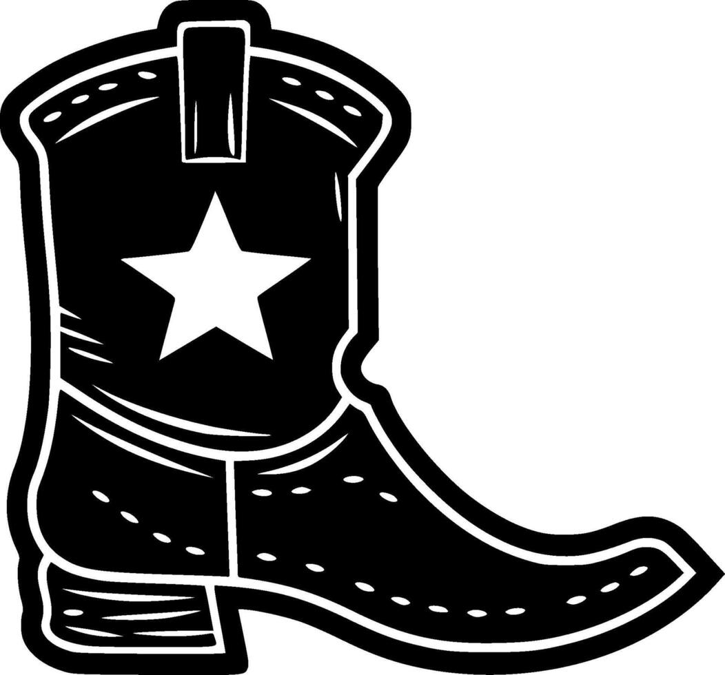 Cowboy Boot - Minimalist and Flat Logo - illustration vector