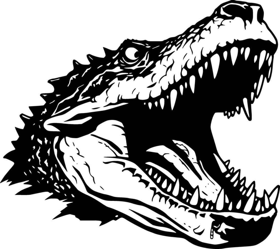 Crocodile, Minimalist and Simple Silhouette - illustration vector