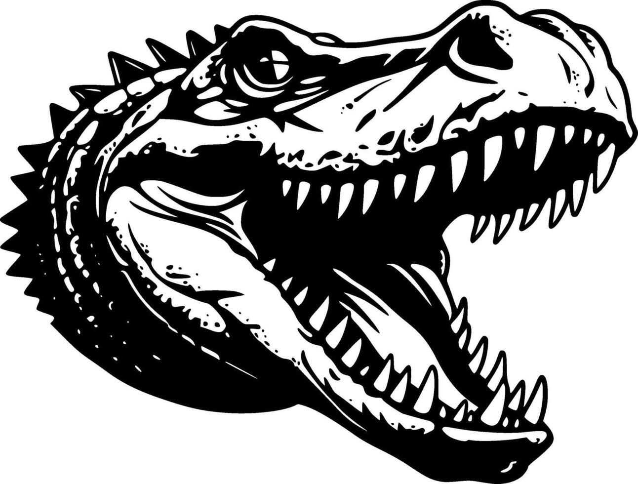 Crocodile, Minimalist and Simple Silhouette - illustration vector