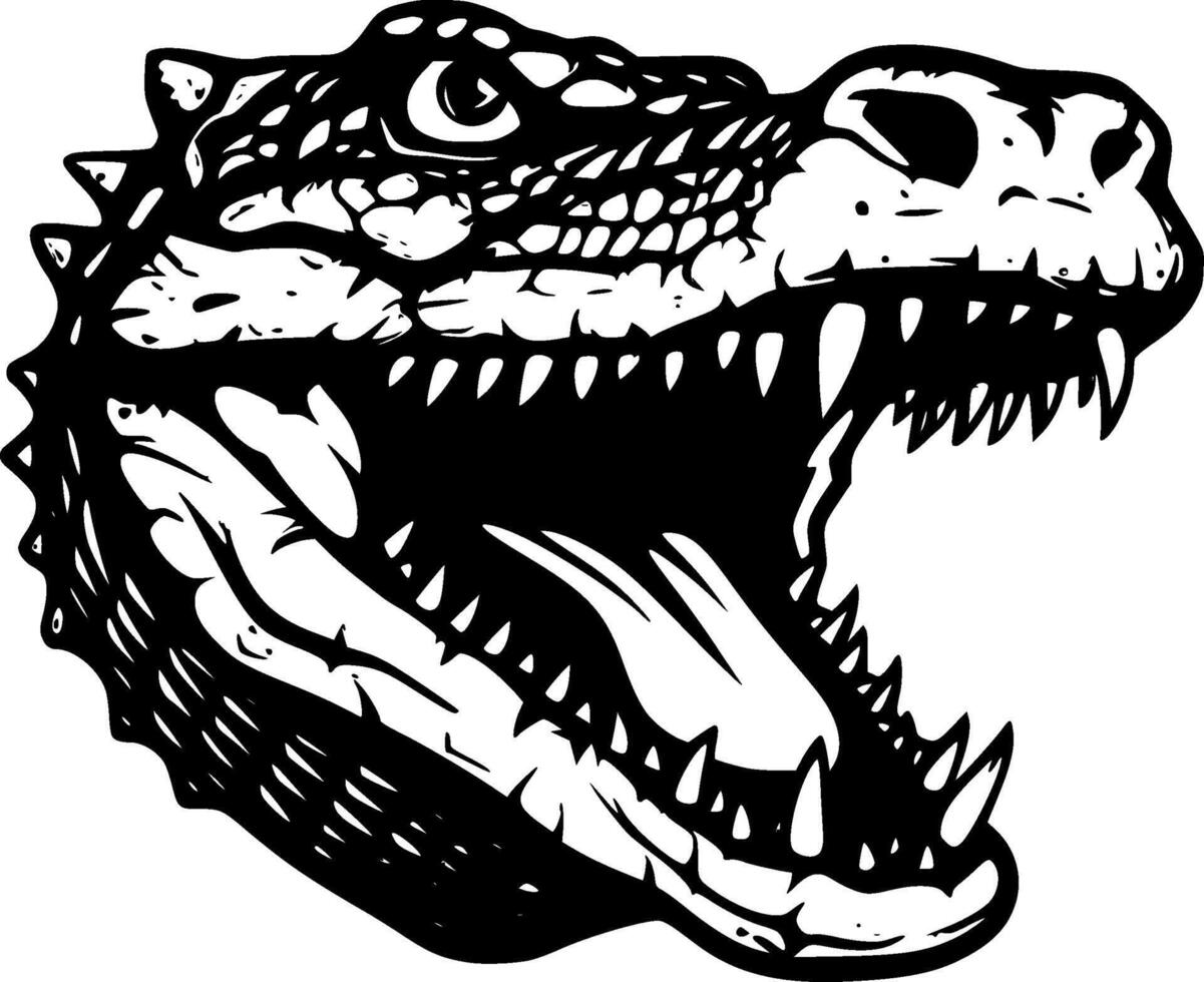 Crocodile, Minimalist and Simple Silhouette - illustration vector