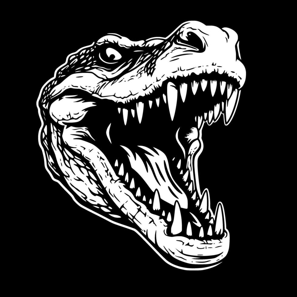 Crocodile, Minimalist and Simple Silhouette - illustration vector
