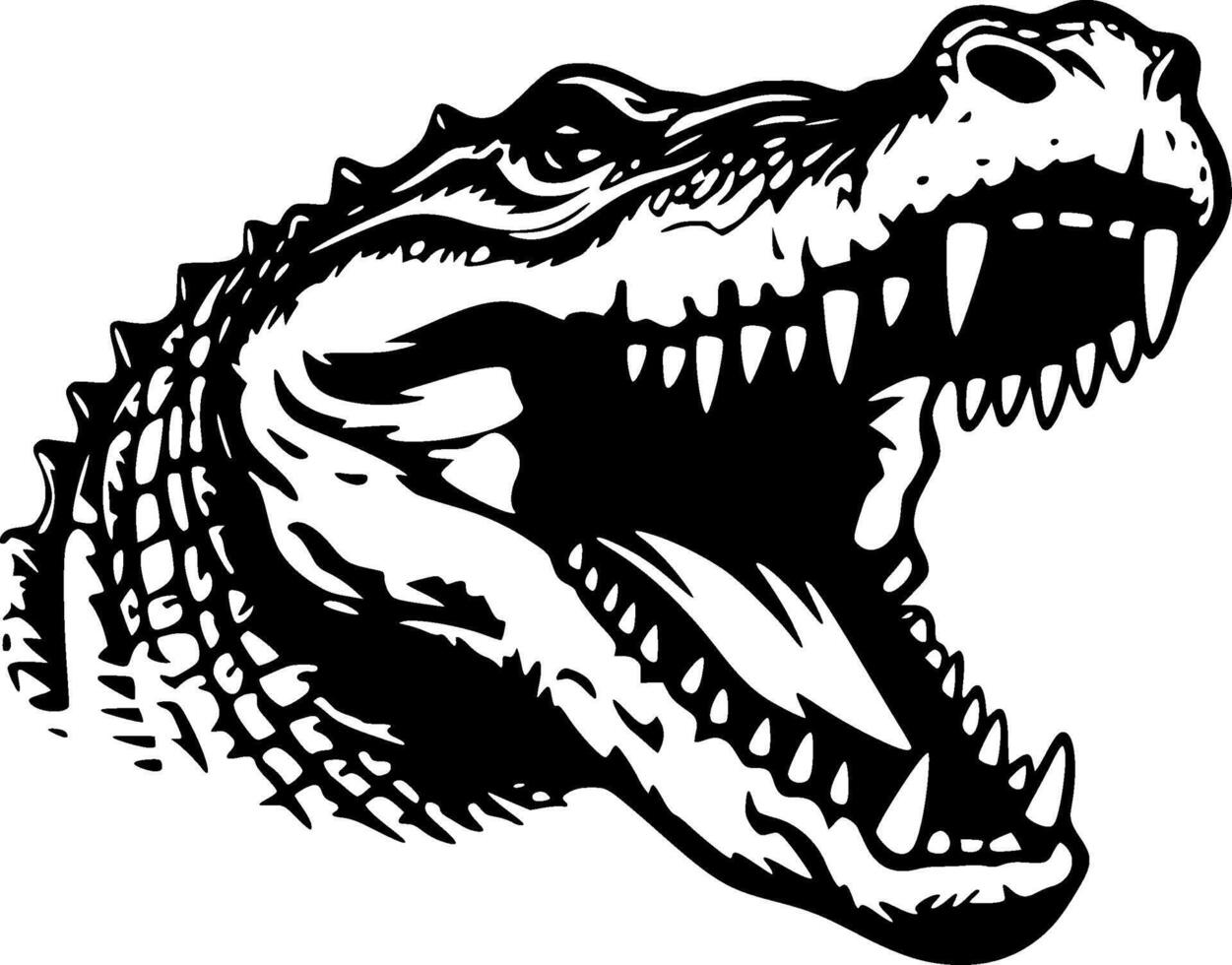 Crocodile, Minimalist and Simple Silhouette - illustration vector