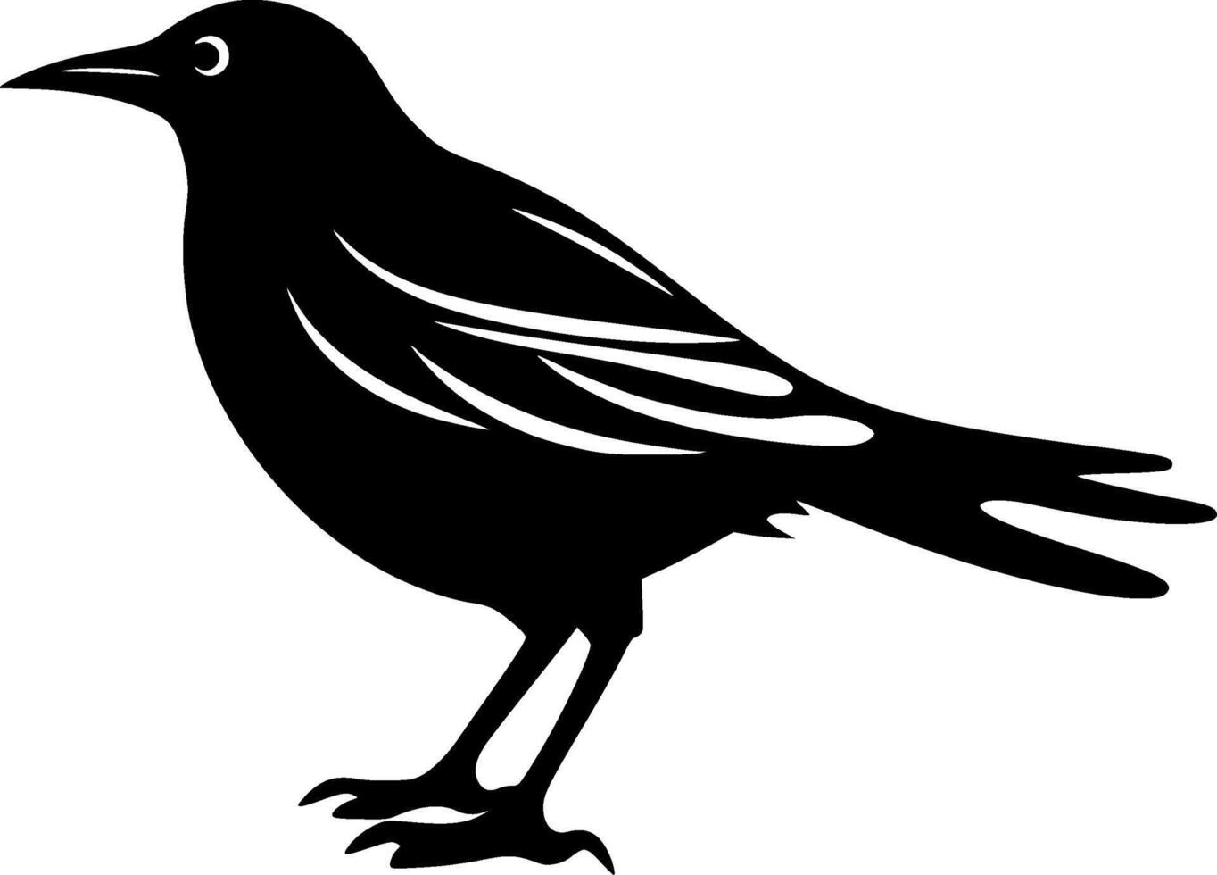 Crow - Black and White Isolated Icon - illustration vector