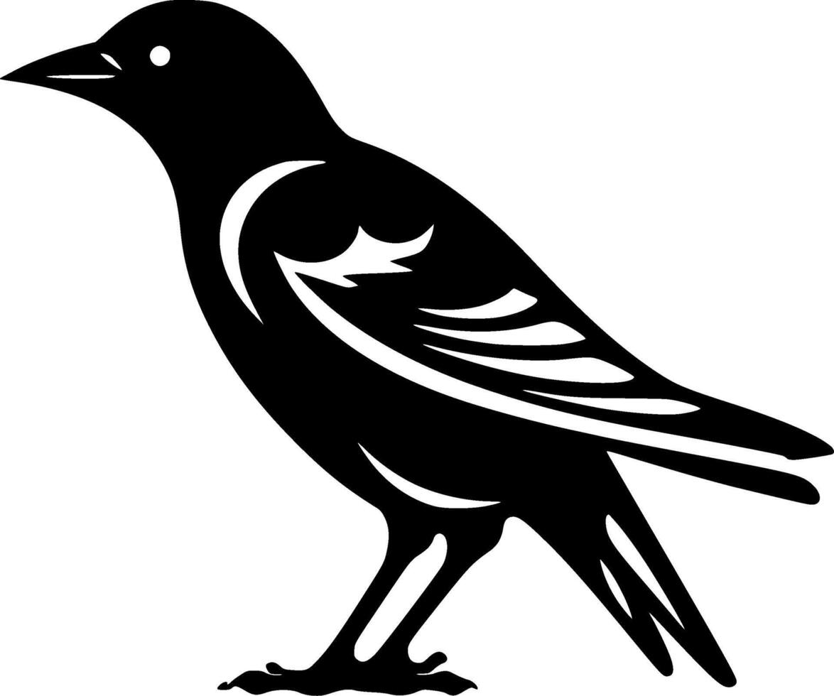 Crow, Black and White illustration vector