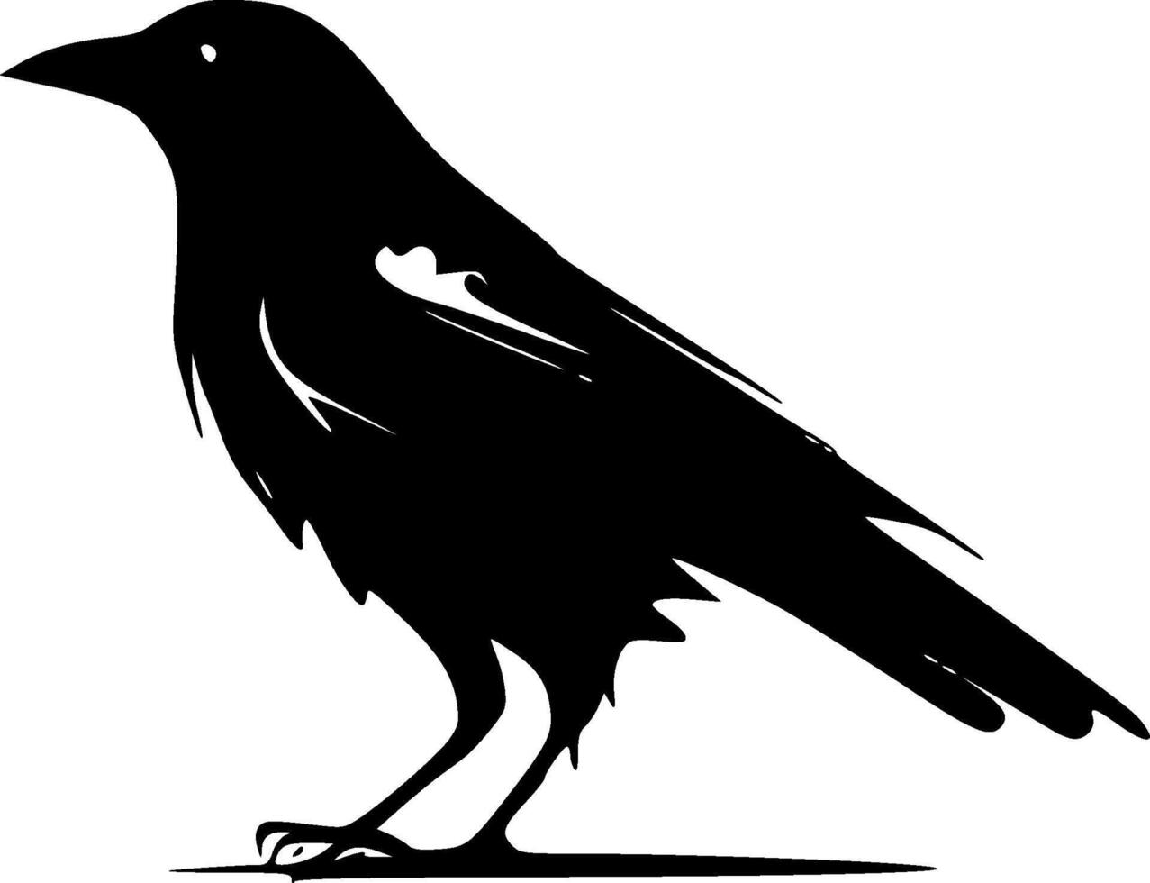 Crow - Black and White Isolated Icon - illustration vector
