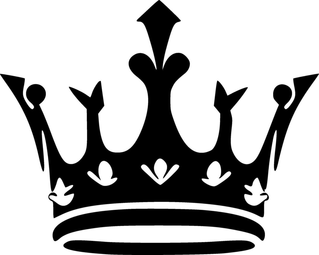 Crown, Black and White illustration vector
