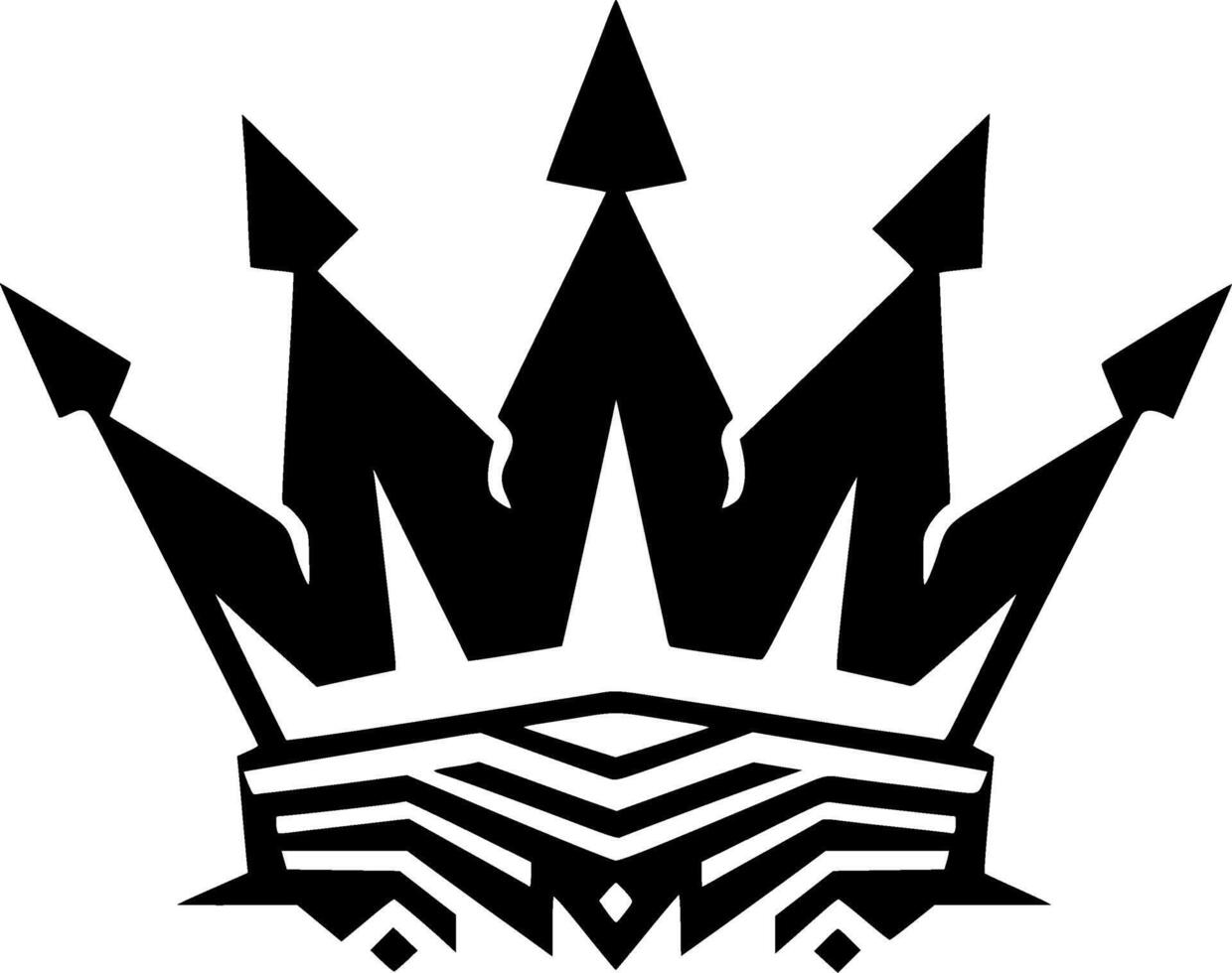 Crown, Black and White illustration vector