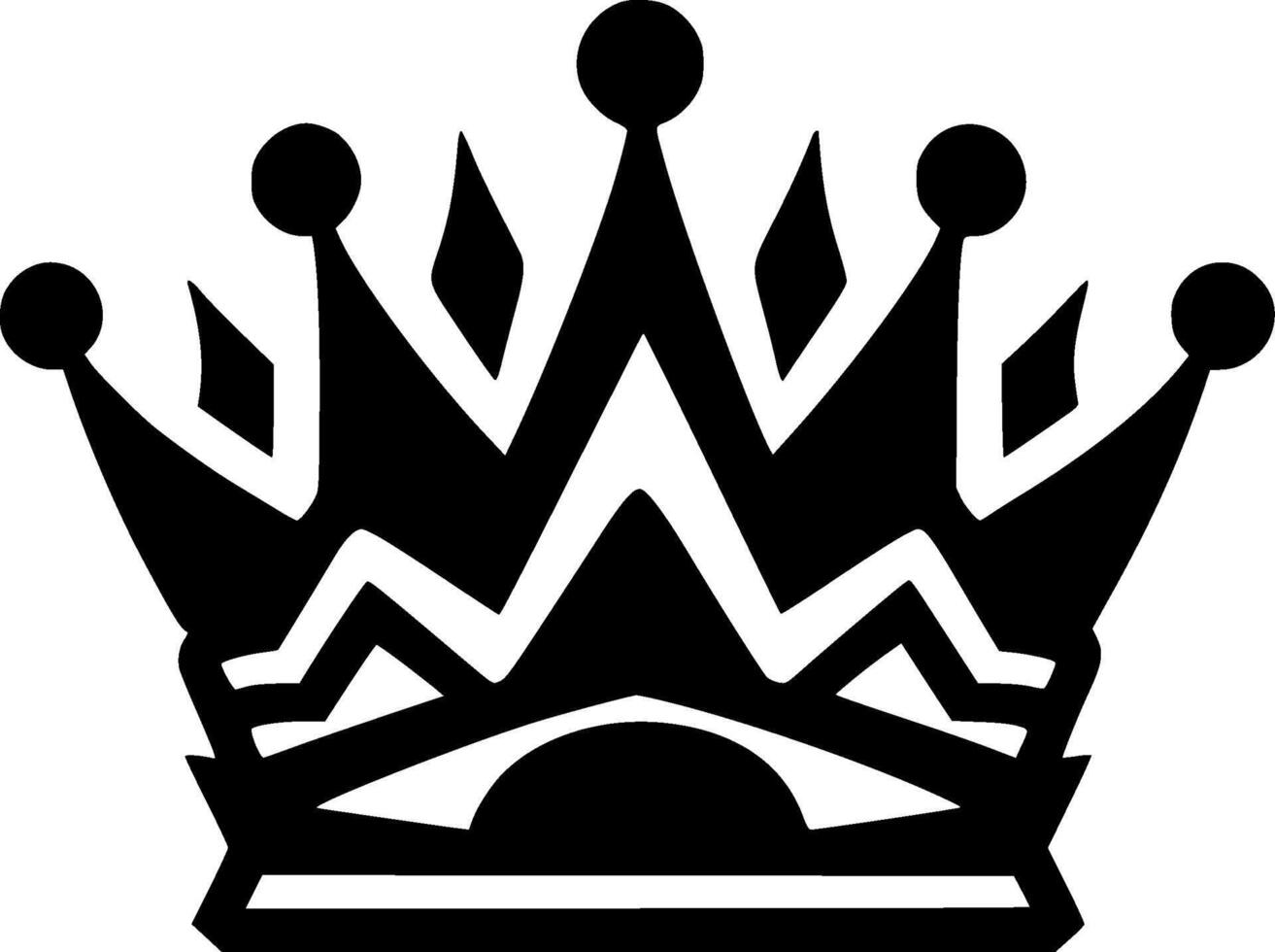 Crown, Black and White illustration vector