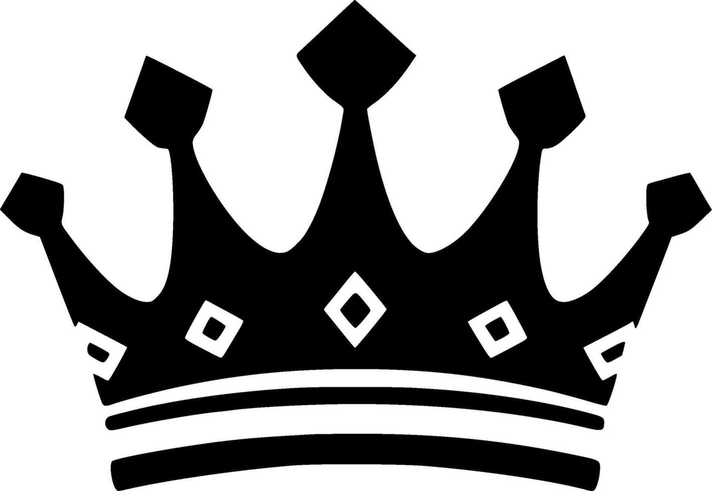 Crown, Black and White illustration vector