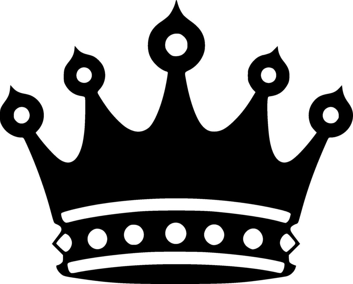 Crown - Black and White Isolated Icon - illustration vector