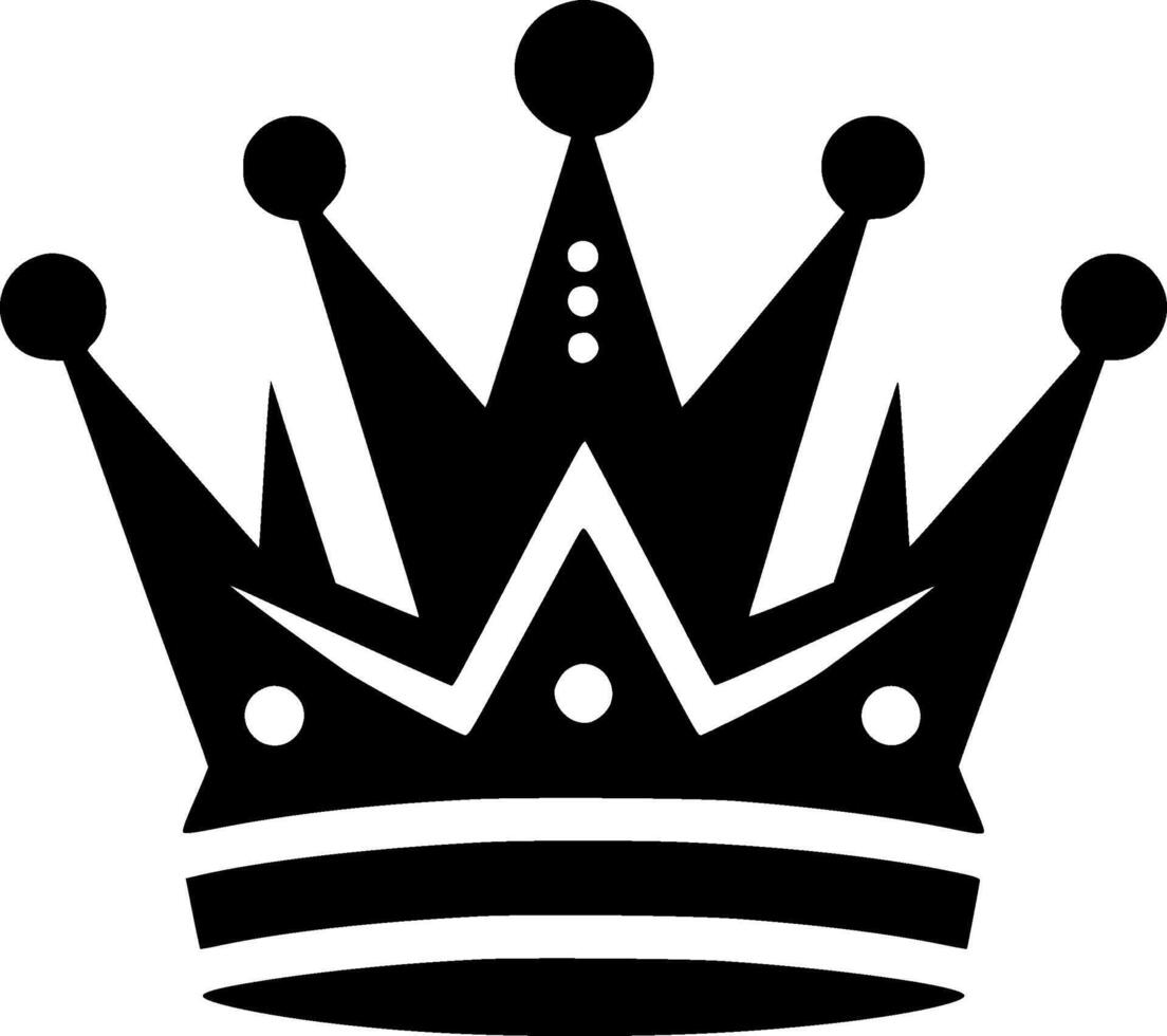 Crown - Black and White Isolated Icon - illustration vector