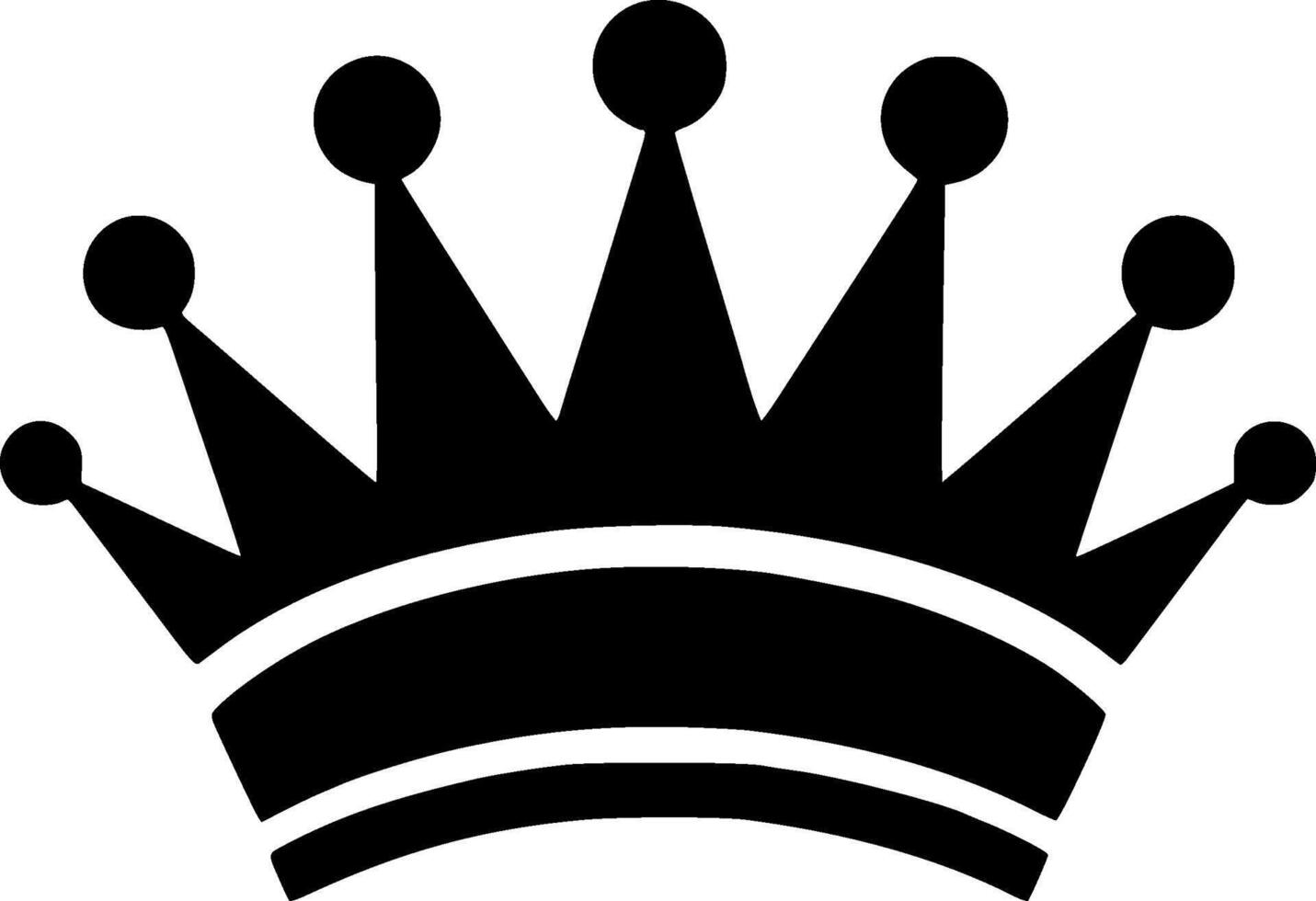Crown, Black and White illustration vector