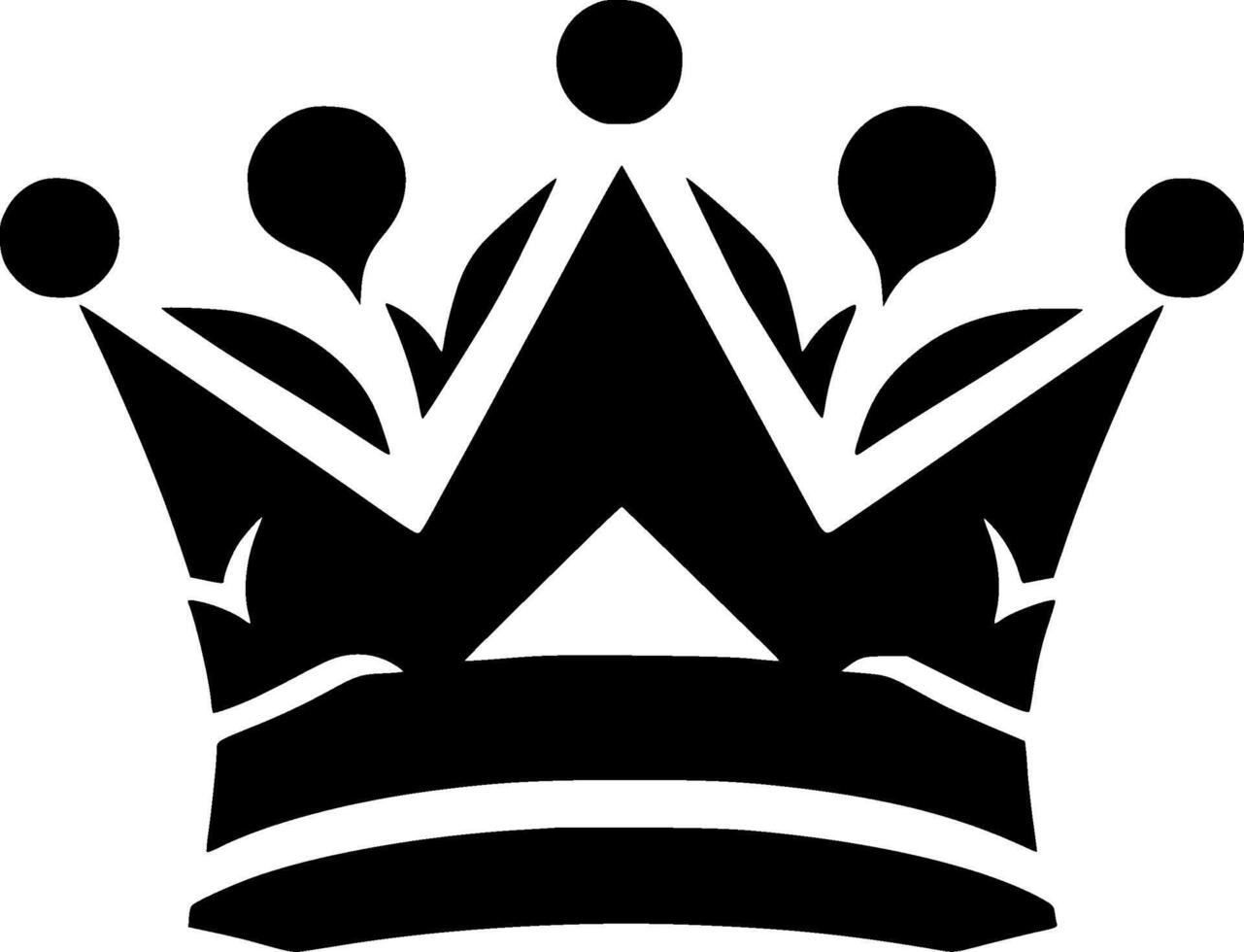 Crown - Black and White Isolated Icon - illustration vector