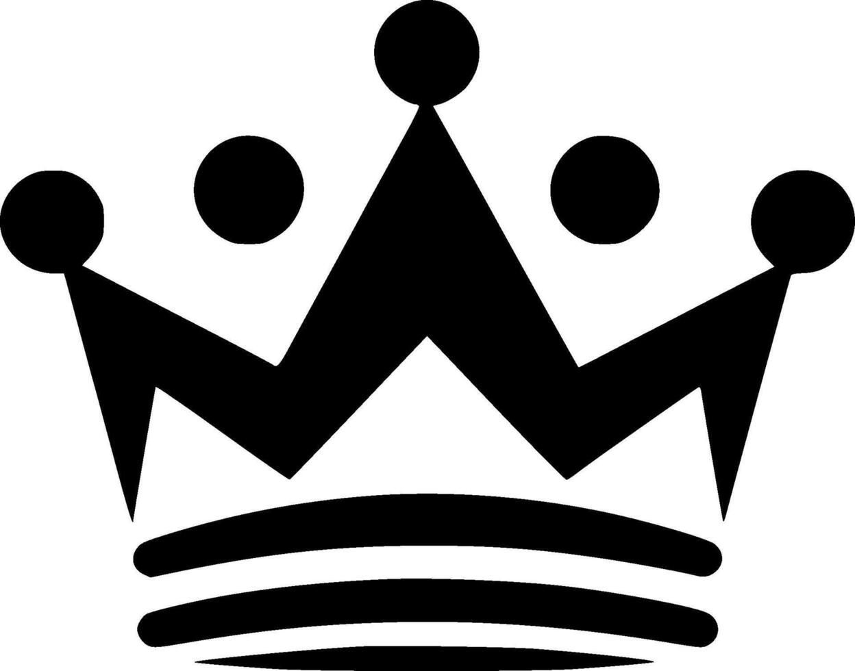 Crown - Black and White Isolated Icon - illustration vector
