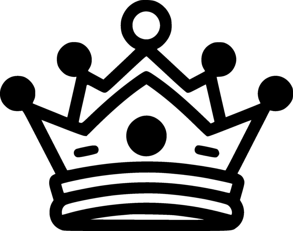 Crown - Black and White Isolated Icon - illustration vector