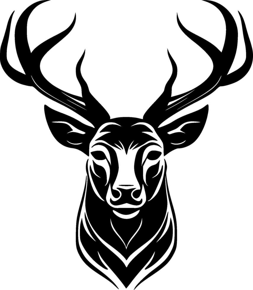 Deer - Black and White Isolated Icon - illustration vector