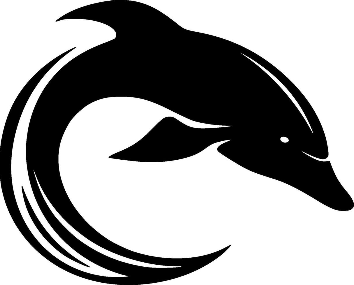 Dolphin, Minimalist and Simple Silhouette - illustration vector