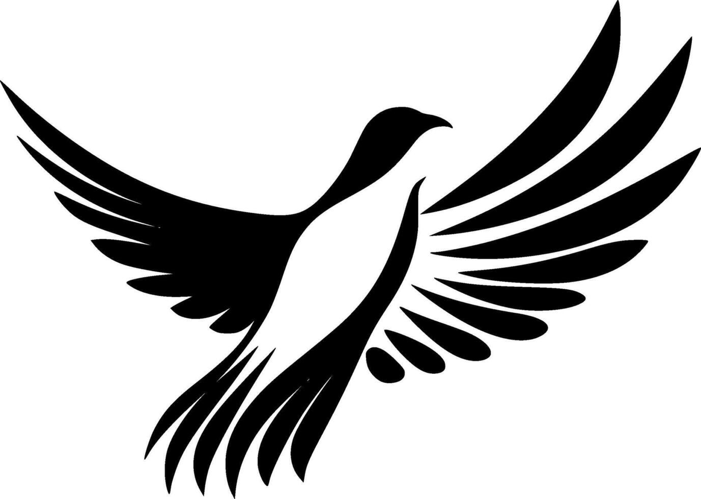 Dove, Black and White illustration vector
