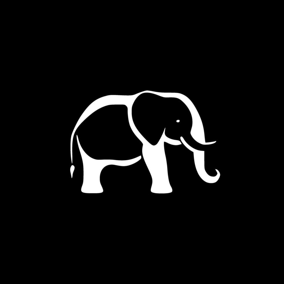 Elephant, Black and White illustration vector