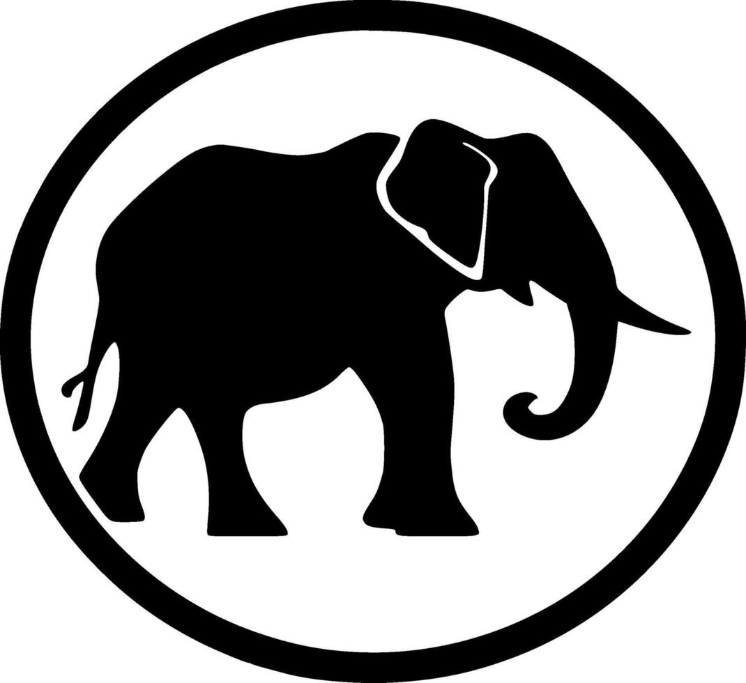 Elephant, Black and White illustration vector