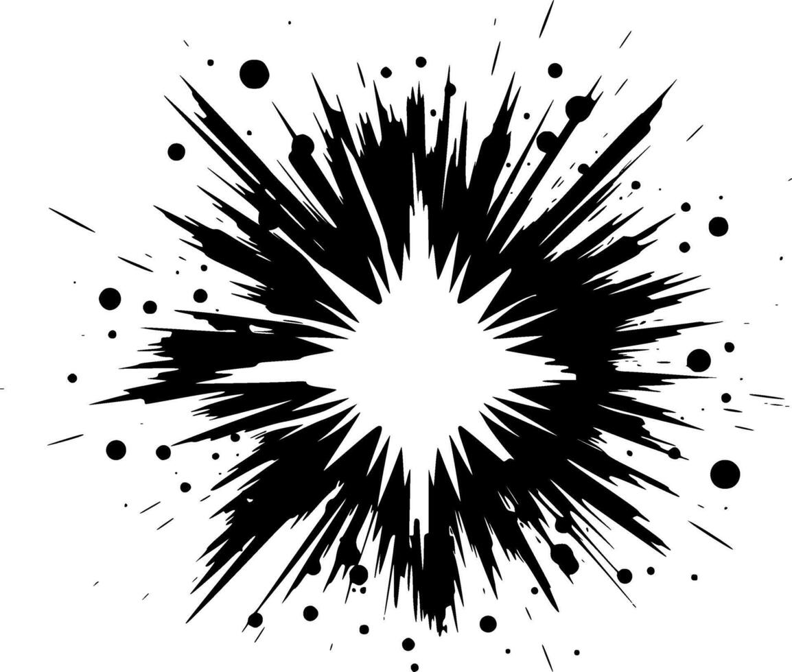 Explosion, Black and White illustration vector