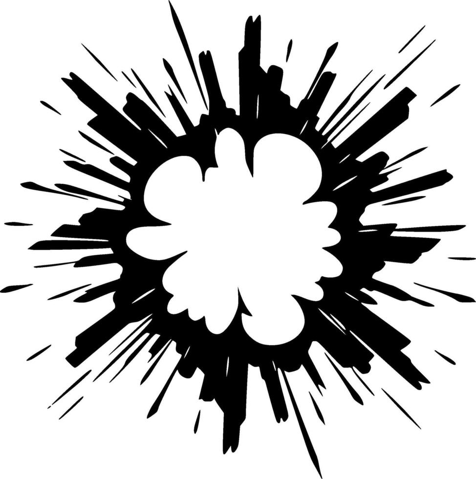 Explosion, Black and White illustration vector