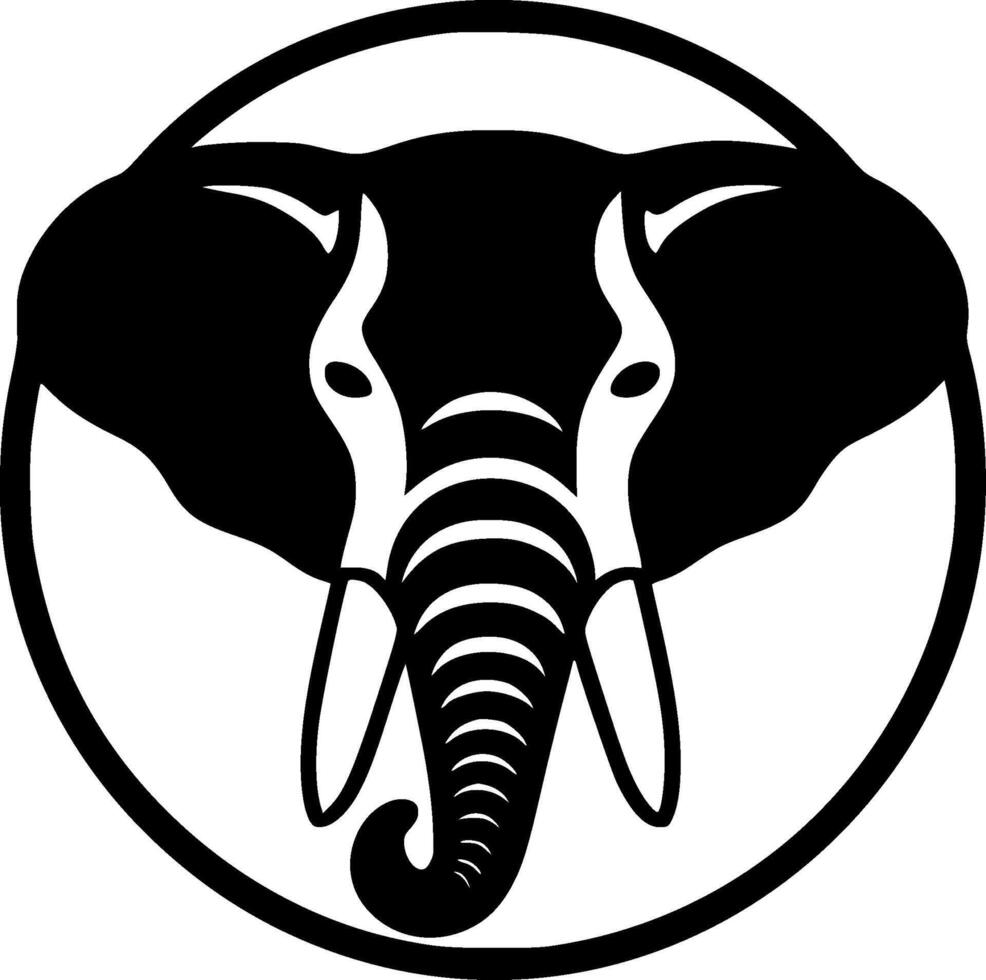 Elephant - Black and White Isolated Icon - illustration vector