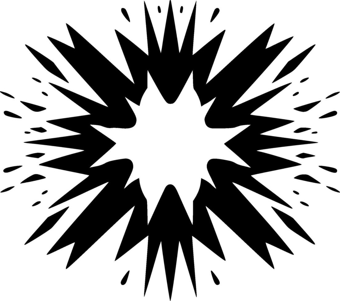 Explosion - Black and White Isolated Icon - illustration vector