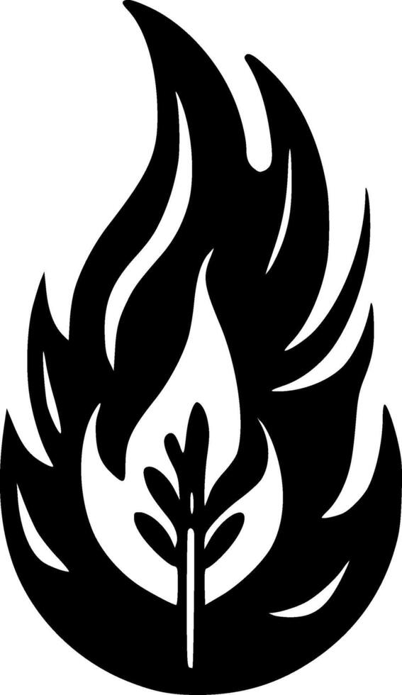 Fire, Minimalist and Simple Silhouette - illustration vector