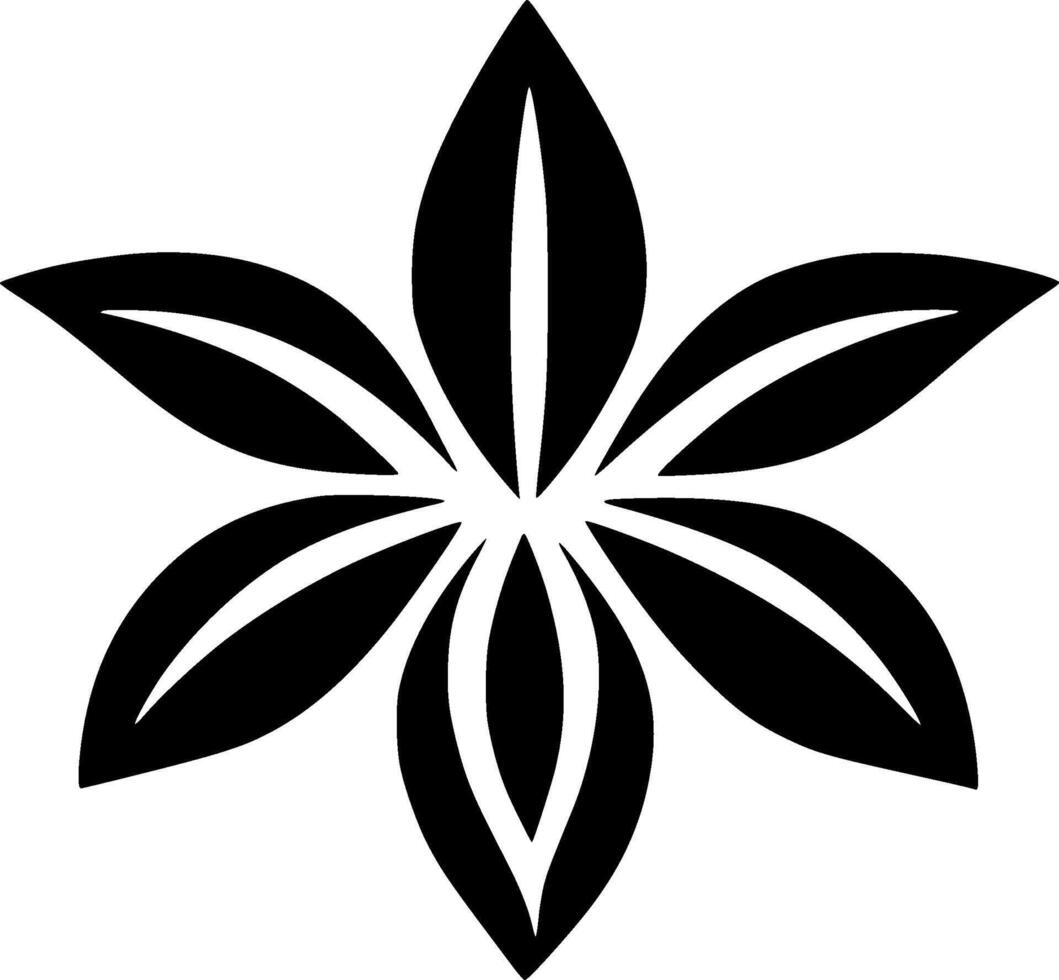 Flower - Black and White Isolated Icon - illustration vector