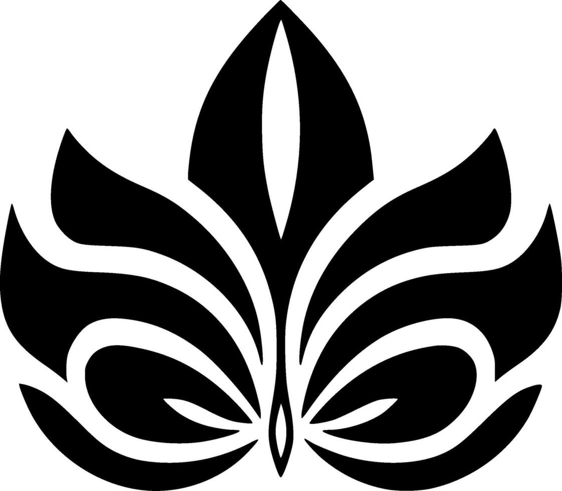 Flower - Black and White Isolated Icon - illustration vector