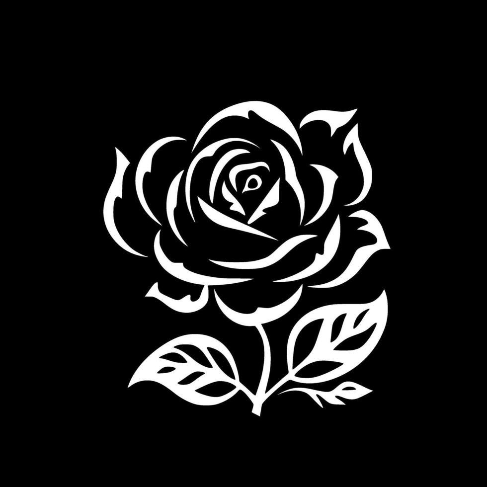 Flower - Black and White Isolated Icon - illustration vector