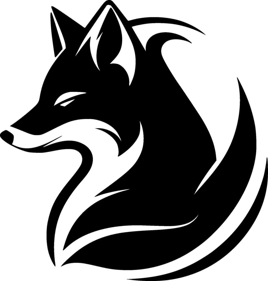 Fox, Black and White illustration vector