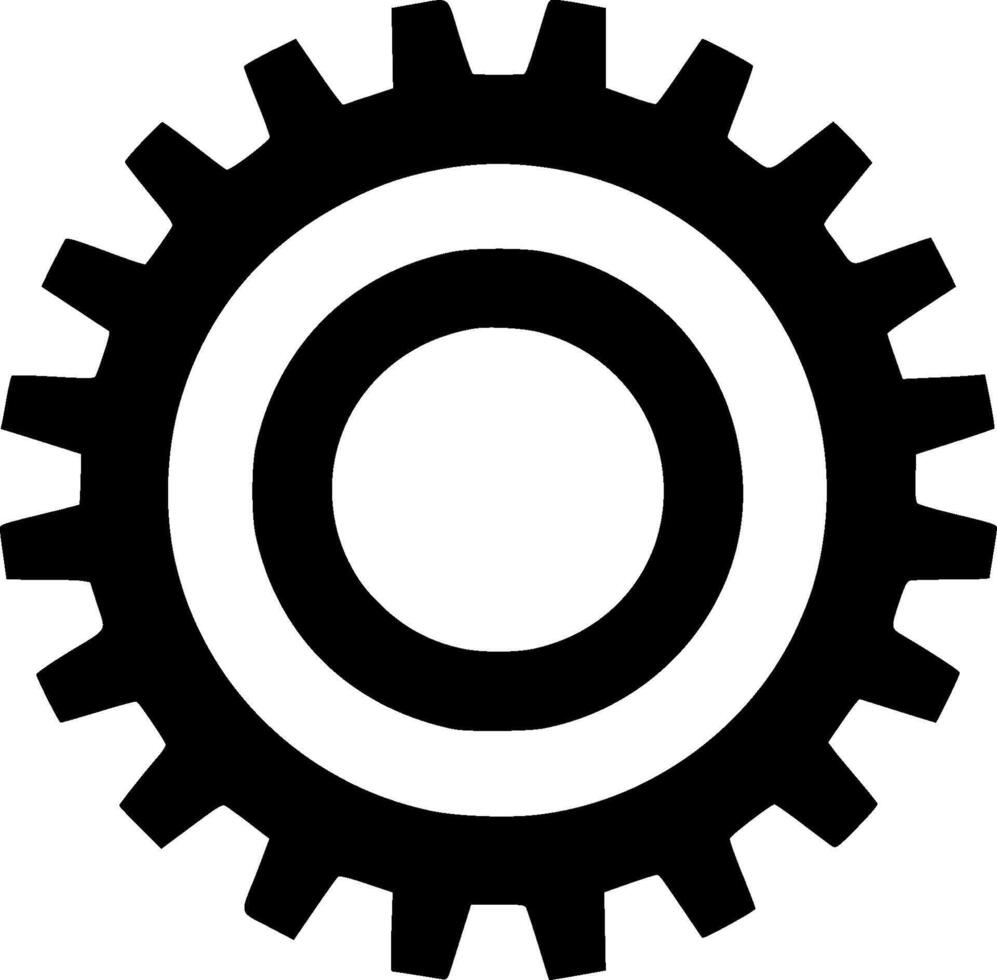 Gear, Black and White illustration vector