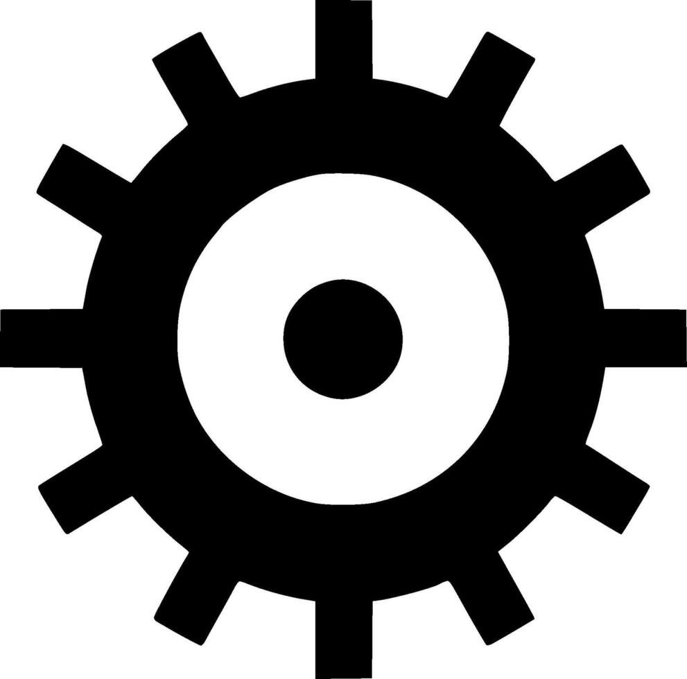 Gear - Black and White Isolated Icon - illustration vector
