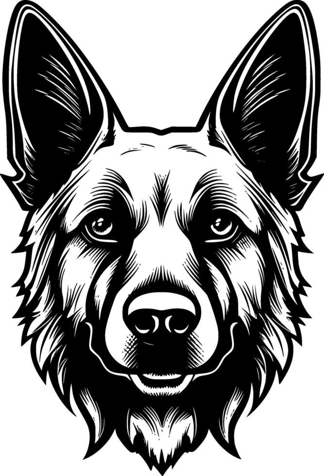 German Shepherd, Minimalist and Simple Silhouette - illustration vector