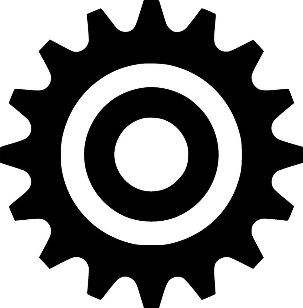 Gear, Black and White illustration vector