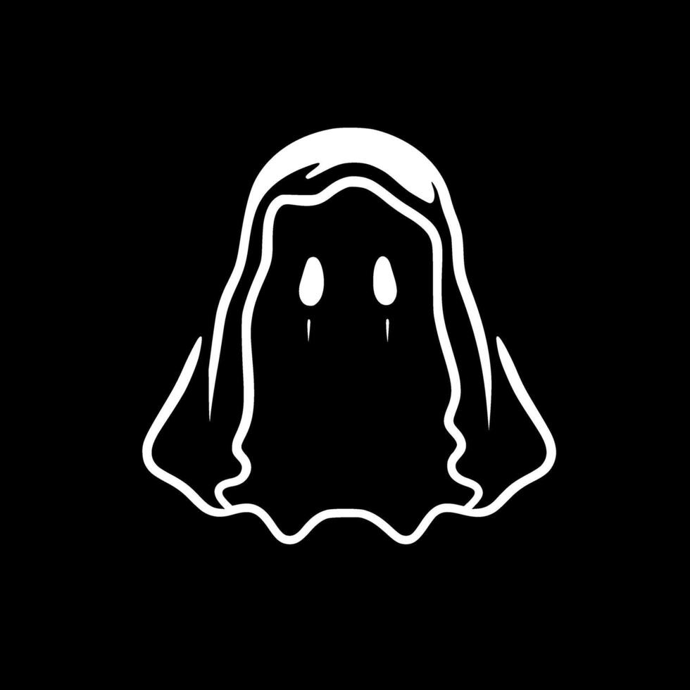Ghost - Black and White Isolated Icon - illustration vector