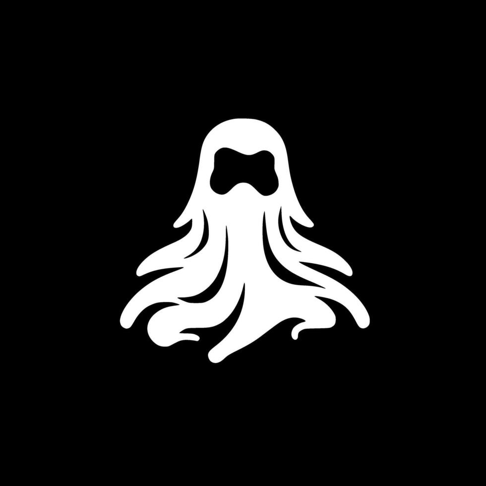 Ghost - Black and White Isolated Icon - illustration vector