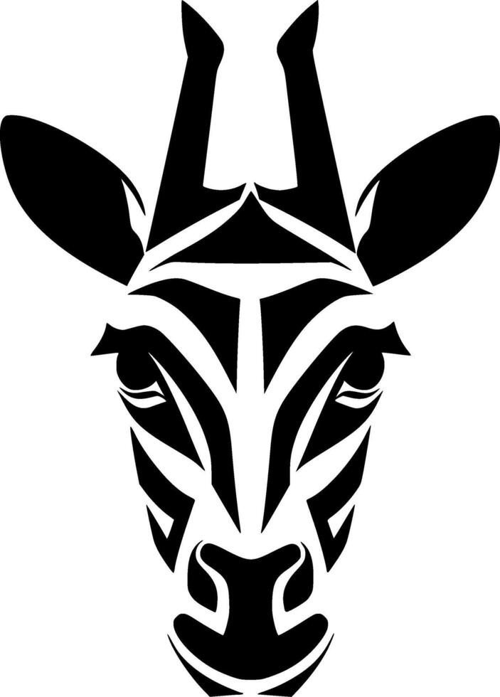 Giraffe - Black and White Isolated Icon - illustration vector