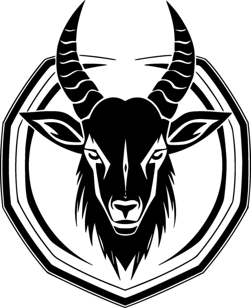Goat, Black and White illustration vector