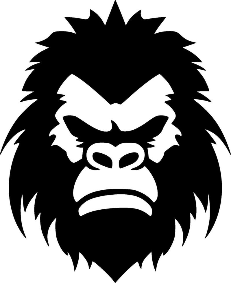 Gorilla - Black and White Isolated Icon - illustration vector