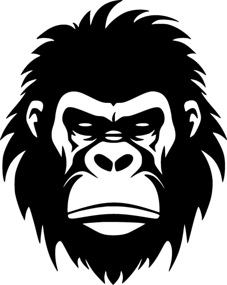 Gorilla, Minimalist and Simple Silhouette - illustration vector