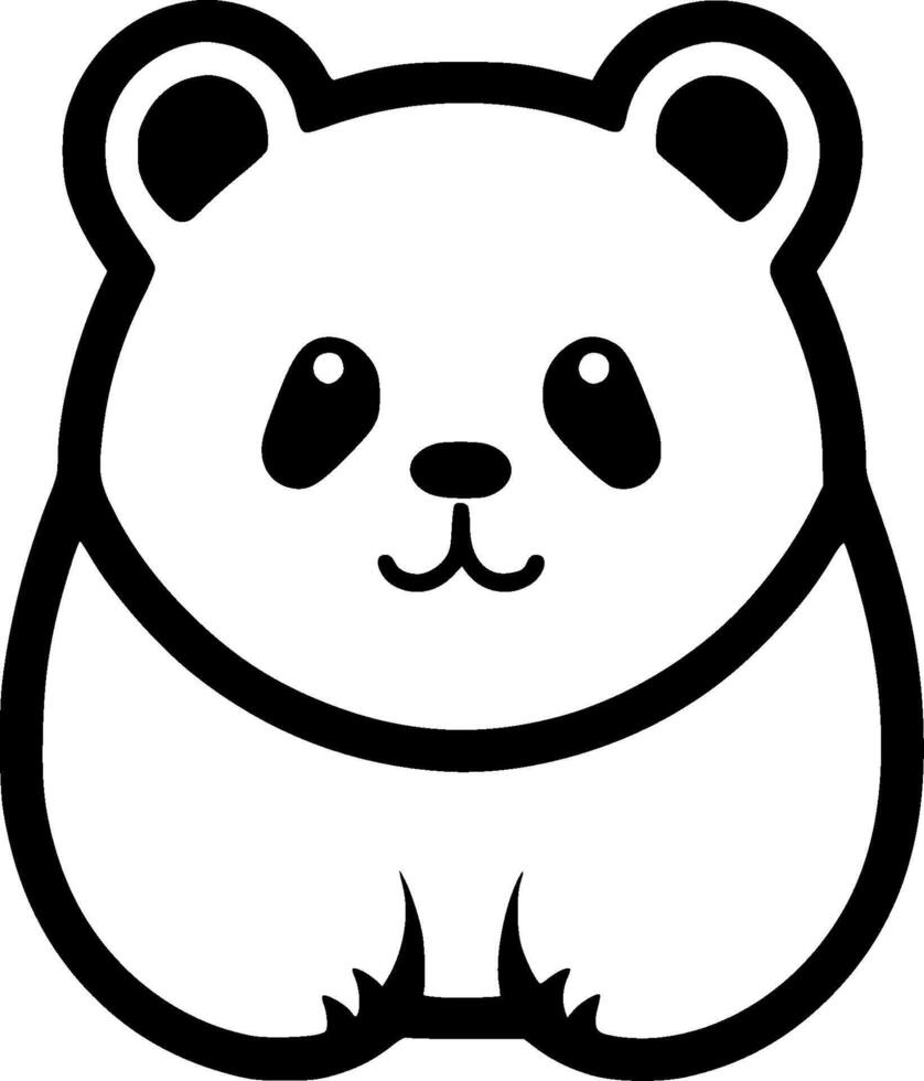 Hamster - Black and White Isolated Icon - illustration vector