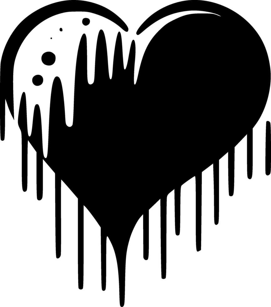 Heart - Black and White Isolated Icon - illustration vector